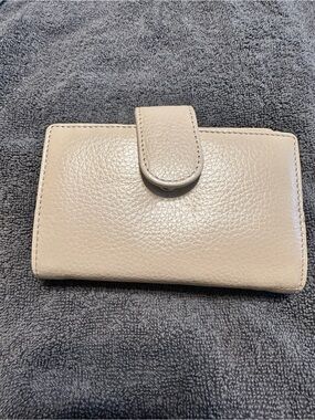 Mundi Women's Leather Snap Wallet - Cream